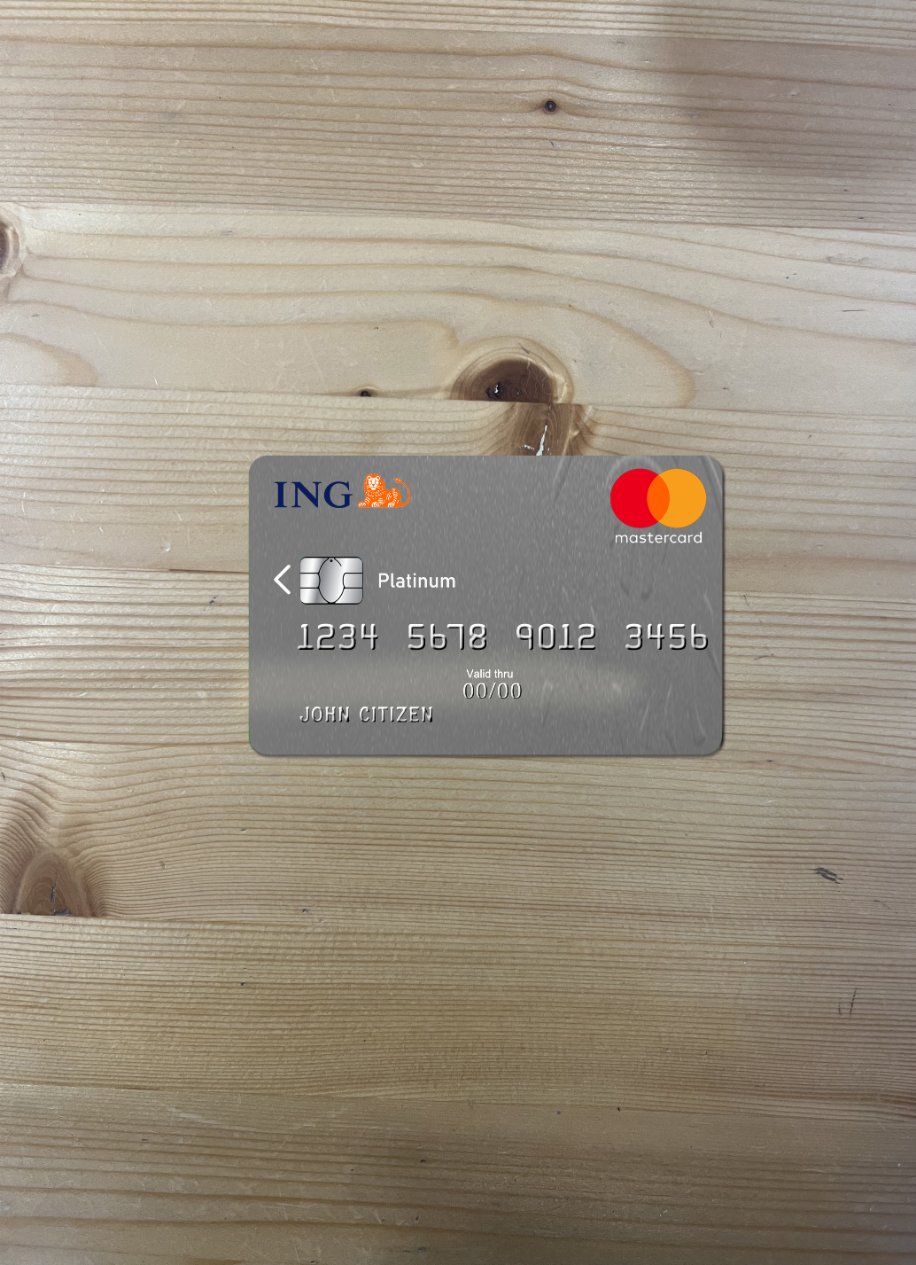 Download Netherlands ING bank mastercard platinum photolook front Photoshop template